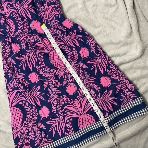 Vintage Lilly Pulitzer Gingham Pineapple Print Strapless Corset Sun Dress Size 0 - Picture 6 of 8